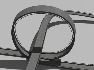 Acrobatic track Low-poly 3D model