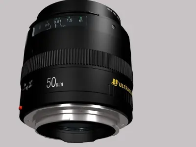 50mm Canon lens and lens cap 3D model