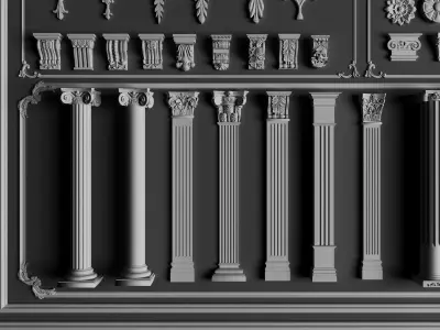 Classic Architectural Ornament Kit Low-poly 3D model