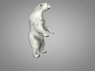 Polar White Bear Low-poly 3D model