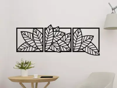 Leaf Flowers 2D Wall Decoration  3D print model