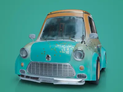 Funky Cartoon Car 3D model