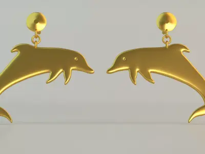 Dolphin Ear Ring  3D model