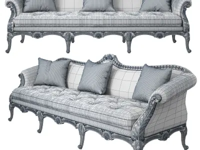 George III chippendale sofa 3D model