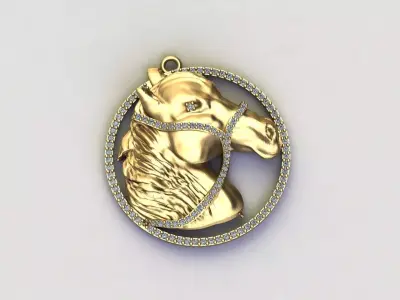 Horse Pendant Silver Gold Platinum Luxury Jewelry 3DM model 3D print model