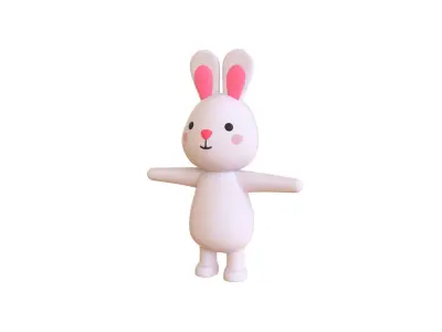 High-Quality 3D Bunny Animated Cartoon  Low-poly 3D model