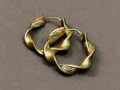 modern earrings 3D model