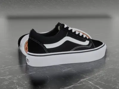 VANS 3D SHOES - BLACK Low-poly 3D model