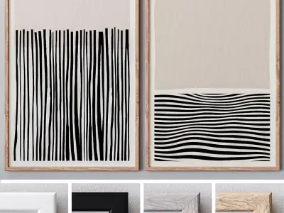 Set of large wall paintings  565 3D model