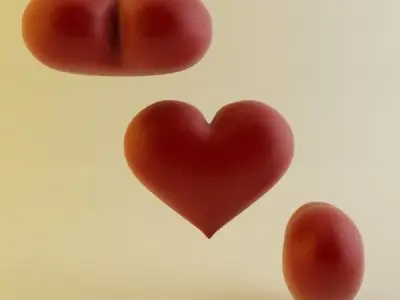 Heart with light shining 3D model