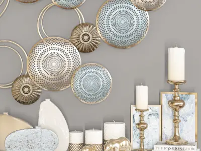 decorative set shabby chic wall decor 3D model