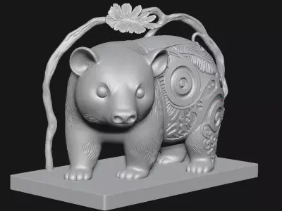 bear sculpture 3D print model purchase