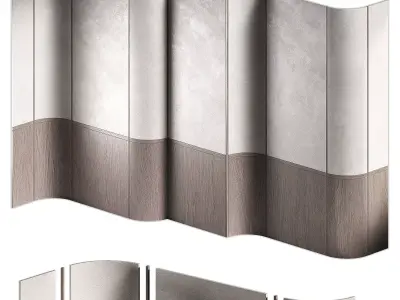 Wall panels Rounded external and internal corner Modular 3D model