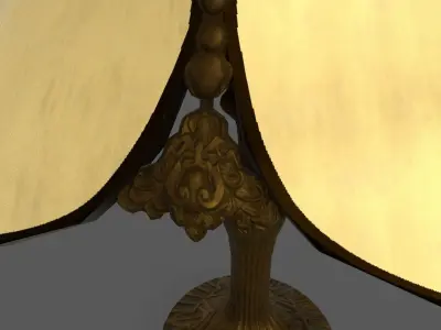 Vintage brass table lamp Low-poly 3D model