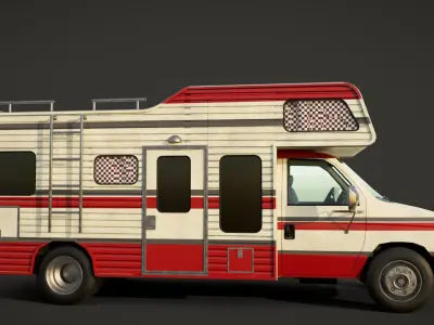 camper van truck Low-poly 3D model