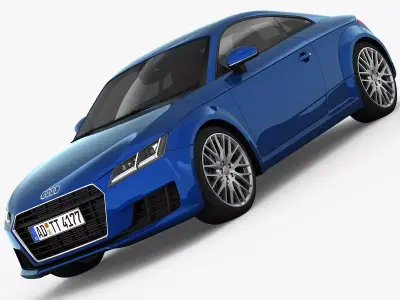 Audi TT Coupe 2015 detailed interior 3D model