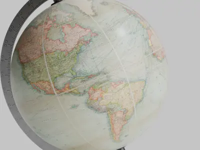 Desk Globe Metal 3D model