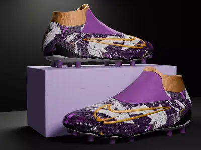 Nike purple boots 3D model