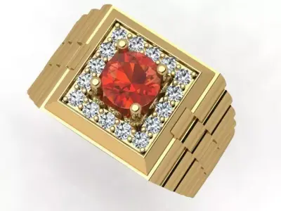 A Showcase of Luxury Men Rings Inspired by Watches 3D print model