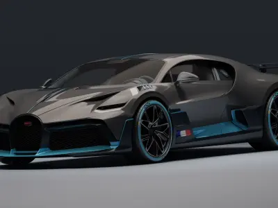 Bugatti Divo Low-poly 3D model