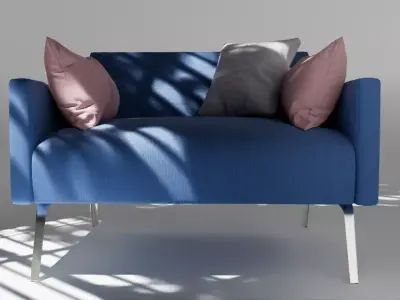 Modern Realistic Sofa for Cinema 4d Render Ready Free low-poly 3D model