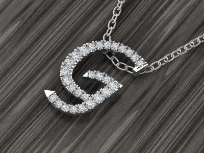 Jewelry Alphabet Pendant G 3D print model