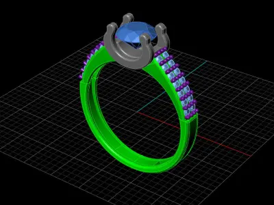 STL 3DM Print Ready Women Diamond Ring Lightweight Printable  3D print model 124