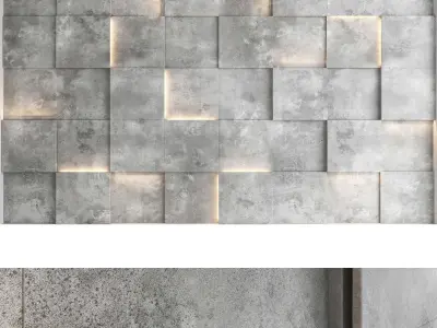 Decorative wall panel set 54 3D model