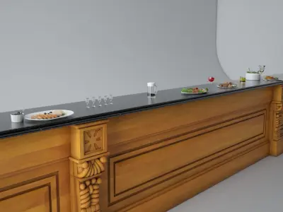 Bar table counter 3D model