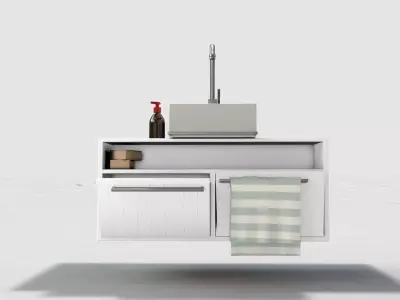Bathroom Sink and Cabinet 3D model purchase