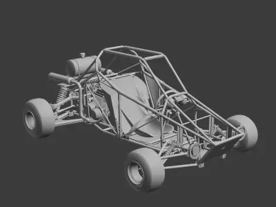 KART sports vehicle - NO 1 Low-poly 3D model