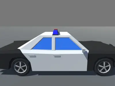 Muscle Car Police Cruiser MOBILE READY Low-poly 3D model