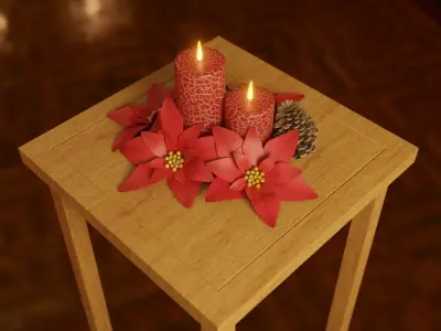 Christmas Poinsettia Flower Decoration 3D model