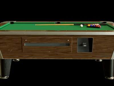 Game Ready Pool Table 3D Model Low-poly 3D model