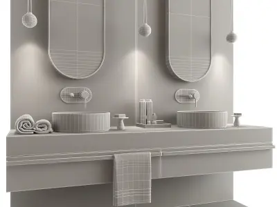 Furniture and decor for the bathroom 3D model
