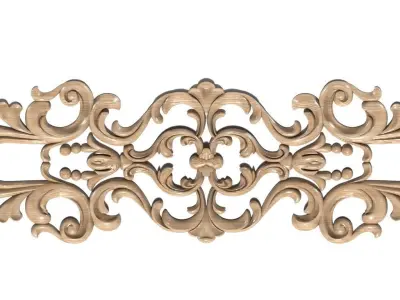 Cartouche-029 ornate wooden border 3D model