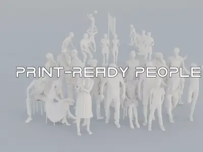 19 LP THIRTIES CASUAL SUMMER SPORT CROWDS MAN SITTING WOMAN 3D print model