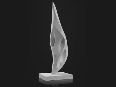 Abstract modern sculpture 020 Low-poly 3D model