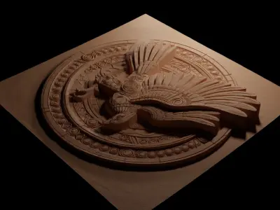 Thunderbird CNC 3d Print High Relief Sand Casting 3D print model