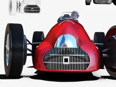 Alfa Romeo Alfetta 158 Low-poly 3D model