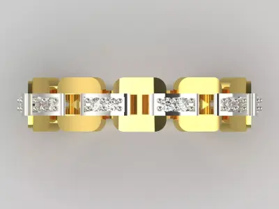 Diamond Jewelry Two-tone stl 3dm Ring Model jr00224 3D print model