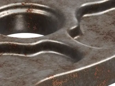 Rusty Motorcycle Triple Clamp Low-poly 3D model