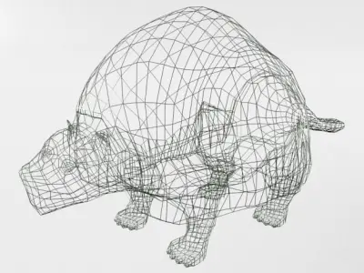 Gliptodonte armadillo Low-poly 3D model