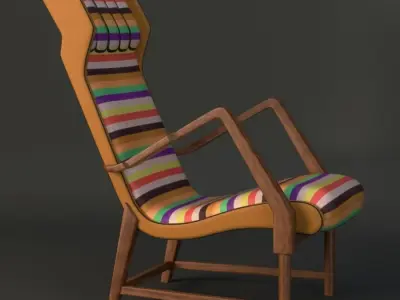 Rare Italian lounge chair 3D model