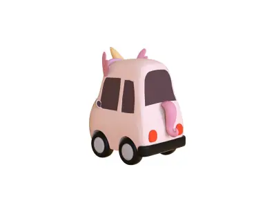 Cartoon Unicorn Car  Low-poly 3D model