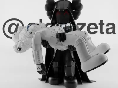 Kaws Gone Darth Vader and BFF Stormtrooper Textured Low-poly 3D model