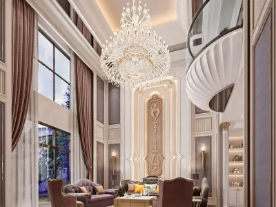 Luxury living room interior 3D model 55