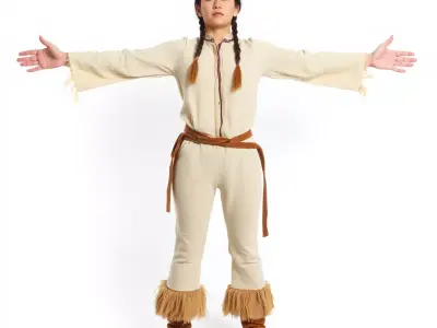 Traditional Outfit Model Pack with Fringe Details Low-poly 3D model