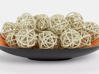 Decorative Bowl with Lata Balls Low-poly 3D model