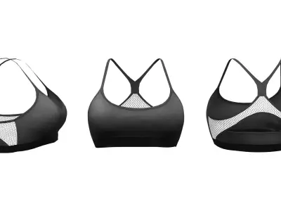 Ladies Sport Bra Low-poly 3D model